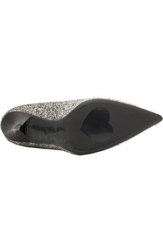 Love Moschino Sapatos Salto Alto Glitter Prata