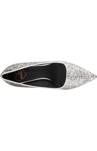 Love Moschino Sapatos Salto Alto Glitter Prata