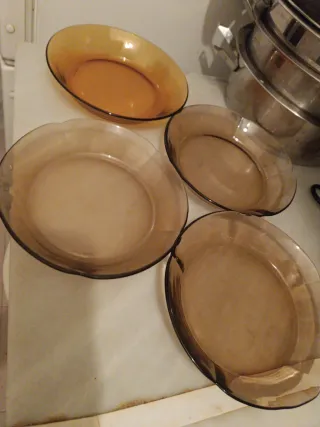 4 Platos Hondos Duralex Marrones