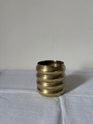 Vaso in ottone vintage di design kaleb space age