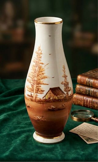 Jarrón porcelana paisaje casa