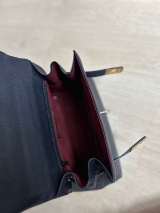 Bolso italiano de cuero auténtico azul