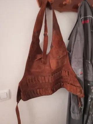 Chaleco de caza antiguo de cuero