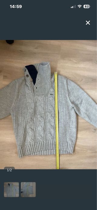 Jersey Lacoste Gris Cable Knit