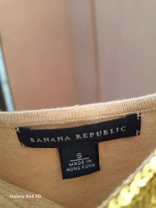 Top Banana Republic lentejuelas beige