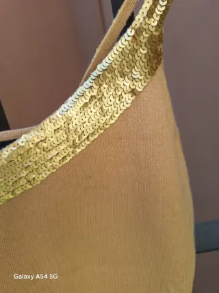 Top Banana Republic lentejuelas beige