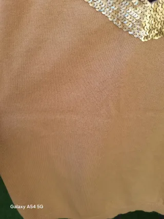 Top Banana Republic lentejuelas beige