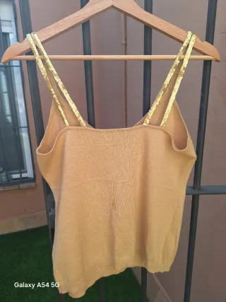 Top Banana Republic lentejuelas beige