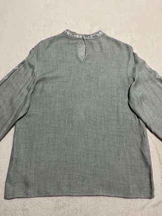 Camisa Zara Talla S Bordada Gris