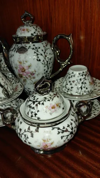 Juego CAFÉ/TÉ ARTESANÍA CHIVA - PLATA DE LEY