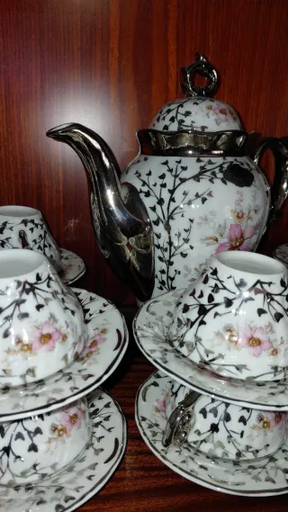 Juego CAFÉ/TÉ ARTESANÍA CHIVA - PLATA DE LEY