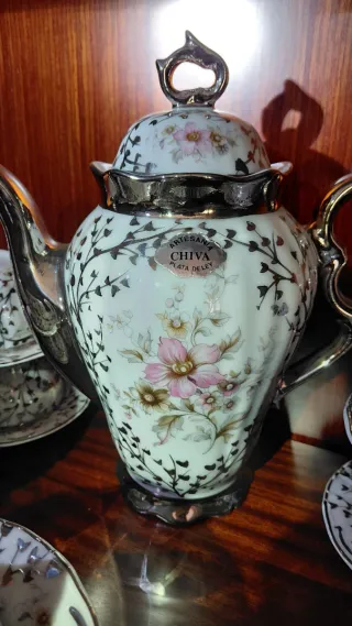 Juego CAFÉ/TÉ ARTESANÍA CHIVA - PLATA DE LEY