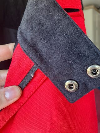 Pantalones de esquí rojos con tirantes talla XS