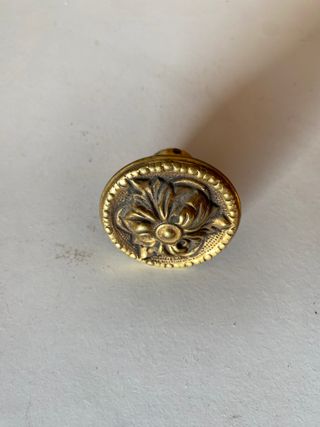 Pack 8 pomos latón antiguos modernista Art Déco