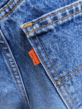 Levi's 630 Orange Tab Denim Zip-up Vintage 90's L