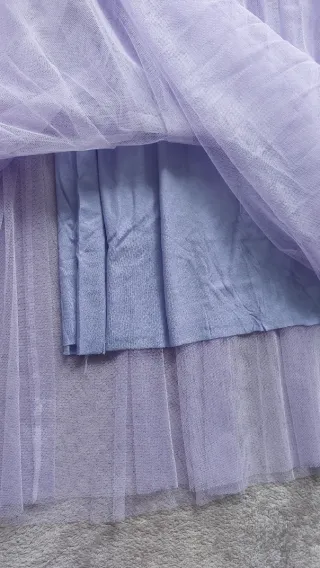 Falda tul plisada lila