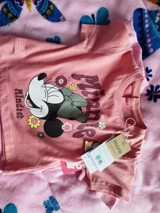 Lote 3 T-shirts Menina Minnie & Hello Kitty