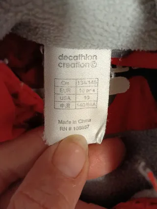 Chaqueta de nieve roja y gris Pantalon