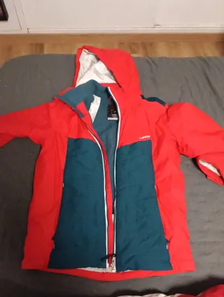 Chaqueta de nieve roja y gris Pantalon