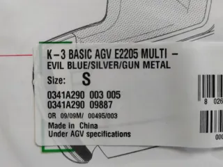 Casco integrale AGV K3 blue silver gun metal Tg S