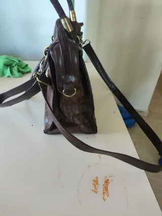 Bolso marrón piel cocodrilo