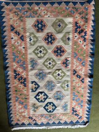Tappeto Kilim in Cotone e Lana
