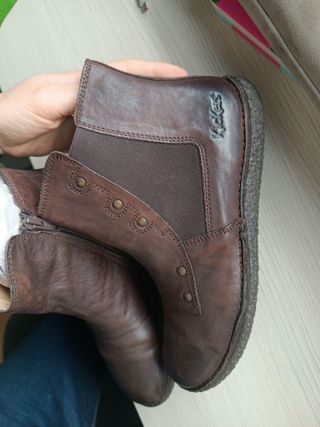 Botines de piel Kickers marrones sin usar
