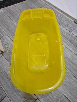 Bañera Bebé Plástico Portátil Amarilla