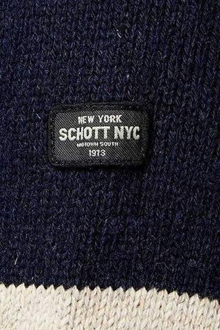 Jersey Schott NYC Rayas Azul Marino y Beige