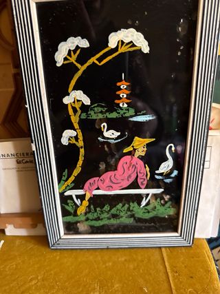 2 Cuadros Chinos Antiguos Mid-Century