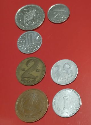 9 Monete SPL anni 70-80 Europa, Marocco, Giappone