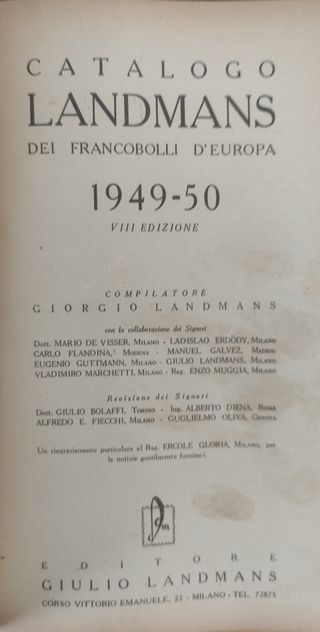 Catalogo Landmans 1949-50 francobolli Europa
