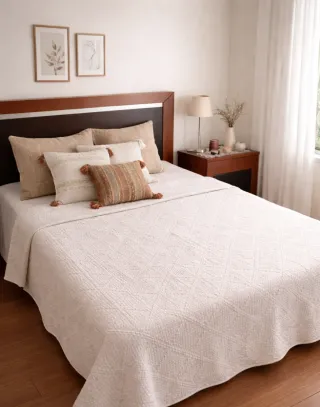 Colcha Branca de cama casal 220×250cm