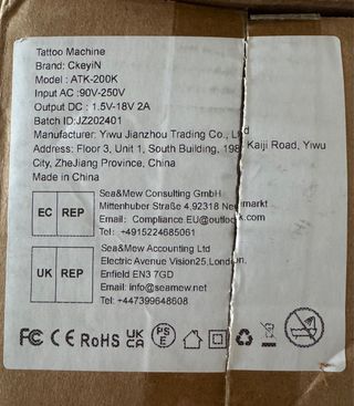 Máquina Tatuaje CkeyiN ATK 200K. Negra