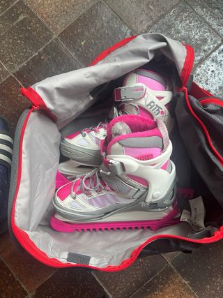Patines de hielo infantiles rosas. Talla 35-38.