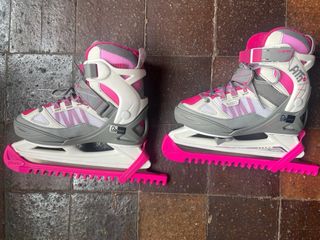 Patines de hielo infantiles rosas. Talla 35-38.