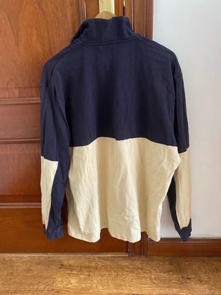 Polo Zara música beige y azul Talla M