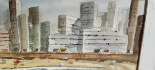 Acuarela de Benidorm - Playa de Levante.1997