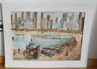 Acuarela de Benidorm - Playa de Levante.1997