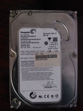 Disco Duro Seagate 500 GB SATA 3 + Cable Sata