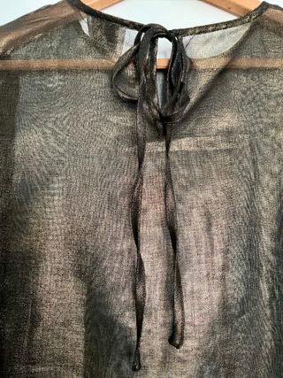 Blusa fiesta dorada transparente talla única