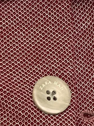 Americana Zara Man Talla 52 Rojo Jaspeado