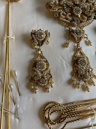 Aderezo y joyas fallera completo artesanal 80s