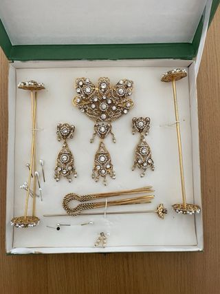 Aderezo y joyas fallera completo artesanal 80s