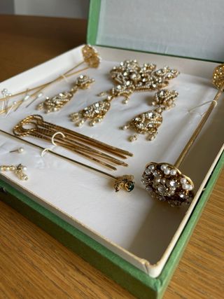 Aderezo y joyas fallera completo artesanal 80s