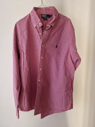 Camisa Polo Ralph Lauren cuadros rosa
