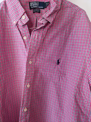 Camisa Polo Ralph Lauren cuadros rosa