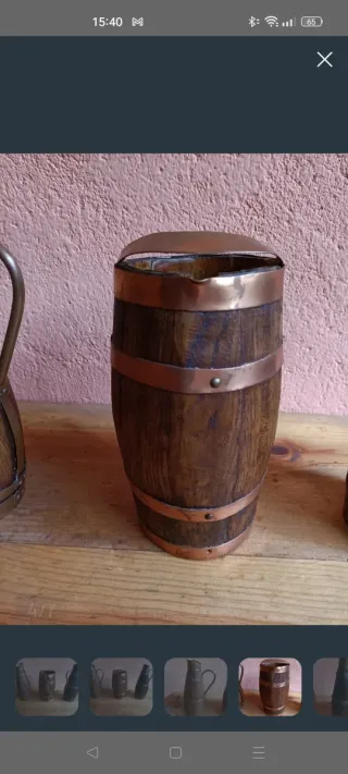2 Jarras de madera y metal