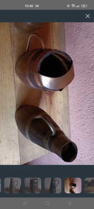 2 Jarras de madera y metal