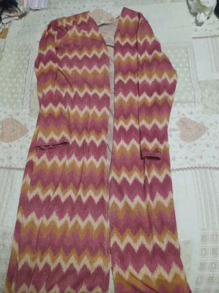 Cárdigan largo estampado zig-zag